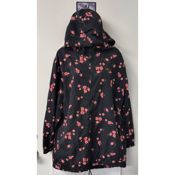 Victoria's Secret Pink Long Anorak Windbreaker Jacket Size Med/Large Black NWT - Picture 5 of 16